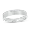 Previously Owned - Men's 1/8 CT. T.W. Diamond Channel-Set Wedding Band in 10K White Gold