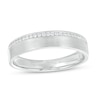 Thumbnail Image 0 of Previously Owned - Men's 1/8 CT. T.W. Diamond Channel-Set Wedding Band in 10K White Gold