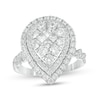Previously Owned - 2 CT. T.W. Composite Diamond Pear-Shaped Frame Engagement Ring in 14K White Gold