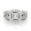 Thumbnail Image 1 of Previously Owned 1-1/2 CT. T.W. Princess-Cut Diamond Frame Vintage-Style Twist Soldered Bridal Set in 14K White Gold