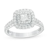 Thumbnail Image 0 of Previously Owned - 1 CT. T.W. Princess-Cut Diamond Double Frame Engagement Ring in 14K White Gold