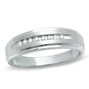 Thumbnail Image 0 of Previously Owned - Men's 1/10 CT. T.W. Diamond Wedding Band in 10K White Gold