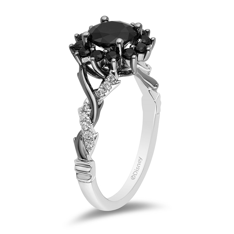 Previously Owned - Enchanted Disney Villains Maleficent 1-1/2 CT. T.W. Enhanced Black and White Diamond Engagement Ring
