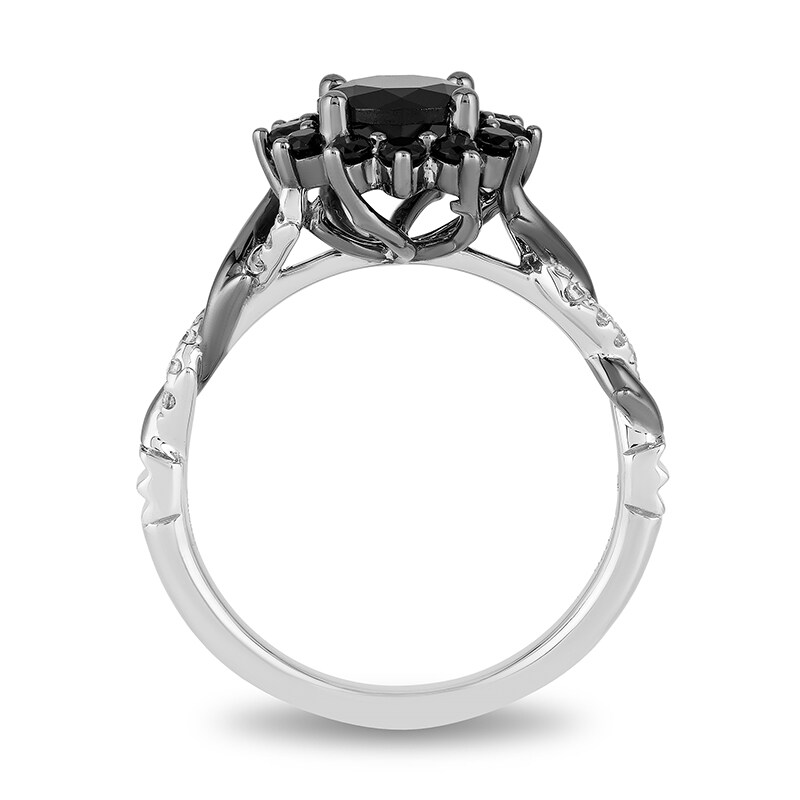 Previously Owned - Enchanted Disney Villains Maleficent 1-1/2 CT. T.W. Enhanced Black and White Diamond Engagement Ring
