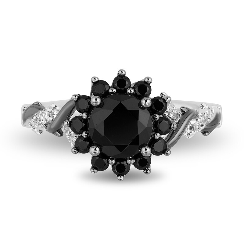 Previously Owned - Enchanted Disney Villains Maleficent 1-1/2 CT. T.W. Enhanced Black and White Diamond Engagement Ring