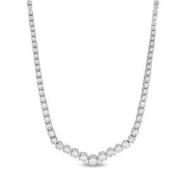Previously Owned - 4 CT. T.W. Diamond Riviera Necklace in 10K White Gold - 17"