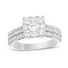Thumbnail Image 1 of Previously Owned - 1 CT. T.W. Diamond Cushion Frame Multi-Row Engagement Ring in 14K White Gold