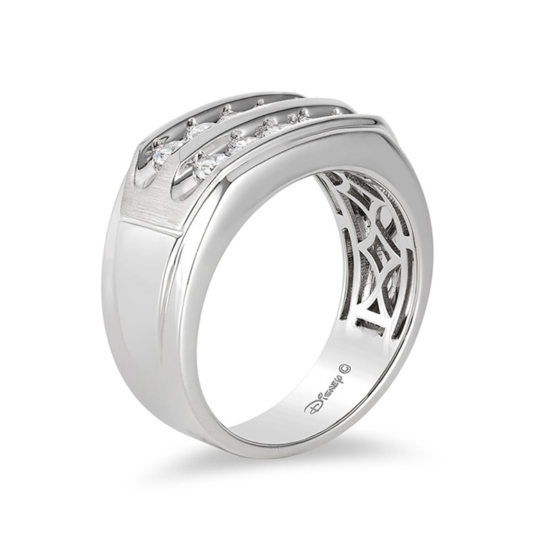 Main Image 2 of Previously Owned - Enchanted Disney 3/4 CT. T.W. Diamond Two Row Wedding Band in 14K White Gold