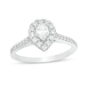 Thumbnail Image 1 of Previously Owned - 1/2 CT. T.W. Pear-Shaped Diamond Frame Engagement Ring in 14K White Gold