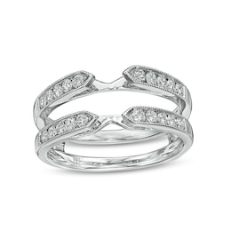 Previously Owned - 3/8 CT. T.W. Diamond Solitaire Milgrain Edge Wrap in 14K White Gold