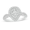 Thumbnail Image 1 of Previously Owned - 1/2 CT. T.W. Diamond Double Teardrop Frame Split Shank Engagement Ring in 10K White Gold