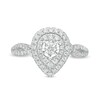 Thumbnail Image 4 of Previously Owned - 1/2 CT. T.W. Diamond Double Teardrop Frame Split Shank Engagement Ring in 10K White Gold