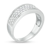 Thumbnail Image 2 of Previously Owned - 1 CT. T.W. Diamond Triple Row Wedding Band in 10K White Gold