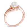 Thumbnail Image 2 of Previously Owned-6.0mm Freshwater Cultured Pearl and 1/10 CT. T.W. Diamond Ring in 10K Rose Gold