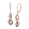 Thumbnail Image 1 of Previously Owned - 1/3 CT. T.W. Champagne and White Diamond Twist Drop Earrings in 10K Rose Gold