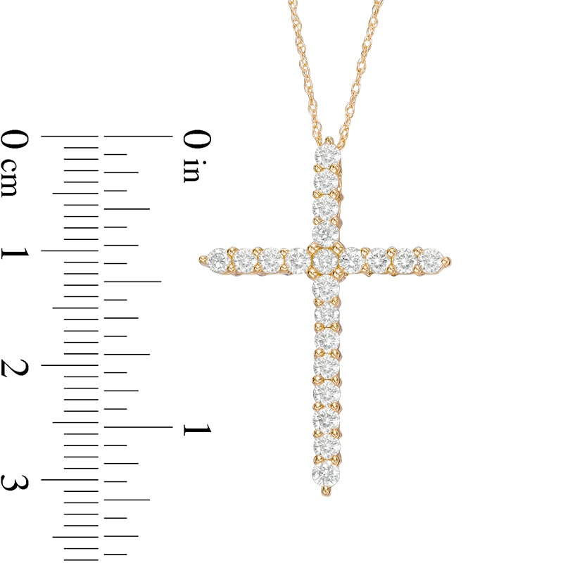 Main Image 2 of Previously Owned - 1 CT. T.W. Diamond Cross Pendant in 14K Gold
