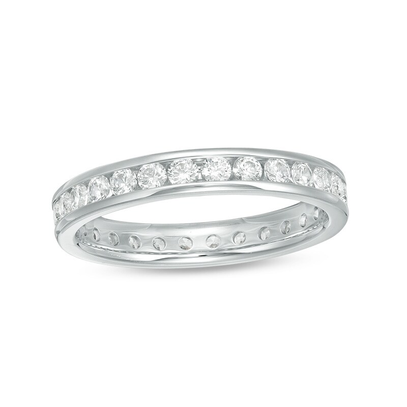 Main Image 1 of Previously Owned - 1 CT. T.W. Diamond Eternity Band in 14K White Gold (H/SI2)