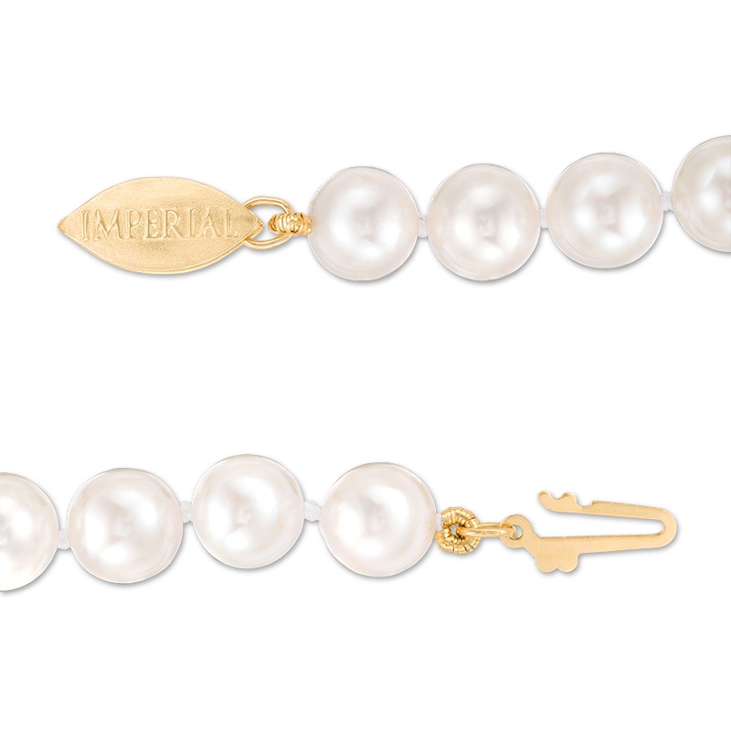 Main Image 2 of Previously Owned-IMPERIAL® 6.5-7.0mm Akoya Cultured Pearl Strand Necklace and Stud Earrings Set with 14K Gold Clasp