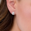 Previously Owned - 1 CT. T.W. Emerald-Cut Diamond Stud Earrings in 14K White Gold (I/SI2)