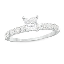 Previously Owned - 1 CT. T.W. Princess-Cut Diamond Engagement Ring in 14K White Gold