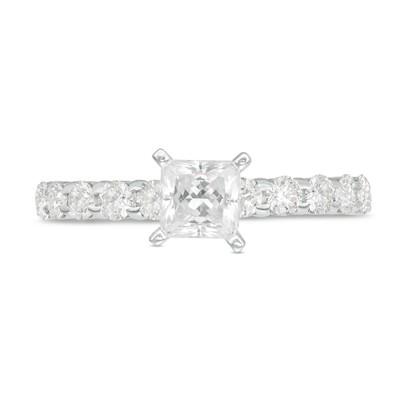 Main Image 4 of Previously Owned - 1 CT. T.W. Princess-Cut Diamond Engagement Ring in 14K White Gold