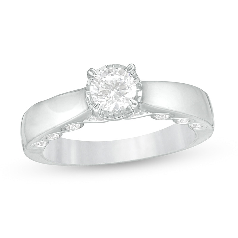 Main Image 1 of Previously Owned - 1 CT. T.W. Diamond Solitaire Engagement Ring in 10K White Gold (I/I3)