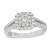 Thumbnail Image 1 of Previously Owned - 3/4 CT. T.W. Diamond Cluster Split Shank Engagement Ring in 14K White Gold