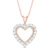 Thumbnail Image 1 of Previously Owned - 1/4 CT. T.W. Diamond Heart Outline Pendant in 10K Rose Gold