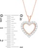 Thumbnail Image 3 of Previously Owned - 1/4 CT. T.W. Diamond Heart Outline Pendant in 10K Rose Gold