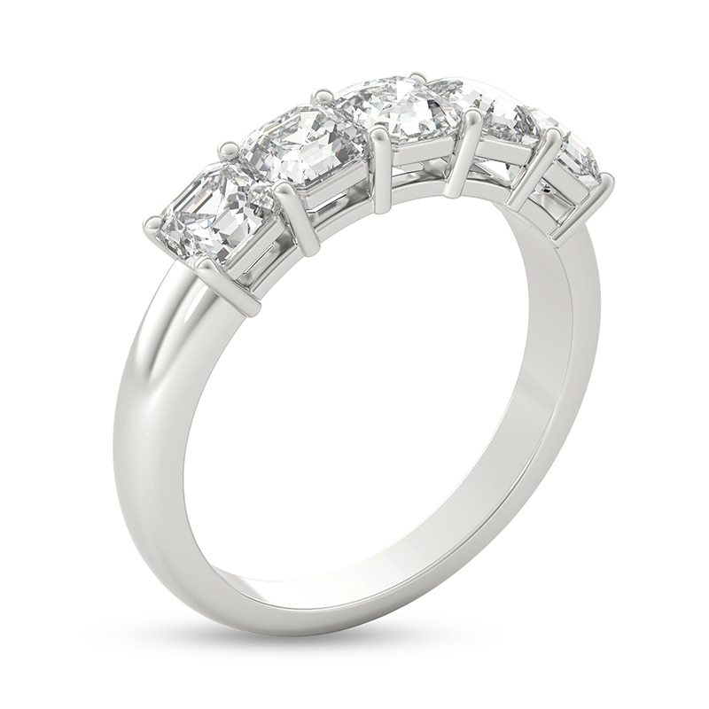 Main Image 2 of Previously Owned - 1-1/2 CT. T.W. Asscher-Cut Diamond Five Stone Anniversary Band in Platinum (I/VS2)