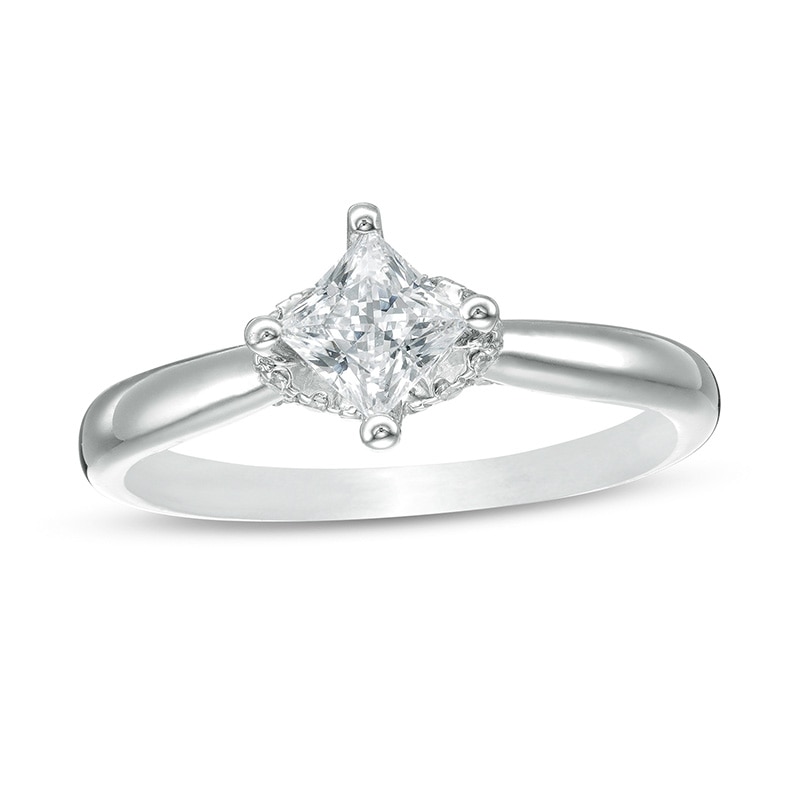Previously Owned - 5/8 CT. T.W. Princess-Cut Diamond Engagement Ring in 14K White Gold (I/I2)