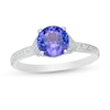 Thumbnail Image 0 of Previously Owned - 7.0mm Tanzanite and 1/10 CT. T.W. Diamond Vintage-Style Engagement Ring in 14K White Gold