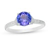 Thumbnail Image 1 of Previously Owned - 7.0mm Tanzanite and 1/10 CT. T.W. Diamond Vintage-Style Engagement Ring in 14K White Gold