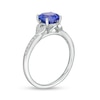 Thumbnail Image 2 of Previously Owned - 7.0mm Tanzanite and 1/10 CT. T.W. Diamond Vintage-Style Engagement Ring in 14K White Gold