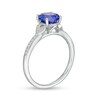 Thumbnail Image 3 of Previously Owned - 7.0mm Tanzanite and 1/10 CT. T.W. Diamond Vintage-Style Engagement Ring in 14K White Gold