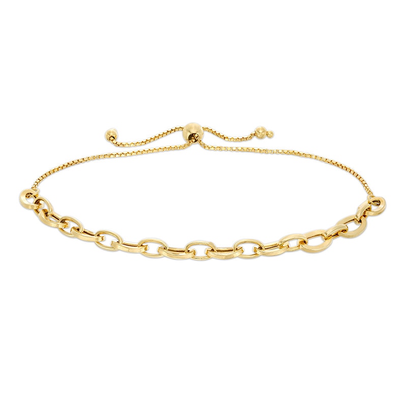 Main Image 1 of Previously Owned - 6.0mm Circle Link Bolo Bracelet in Hollow 10K Gold - 10.5"