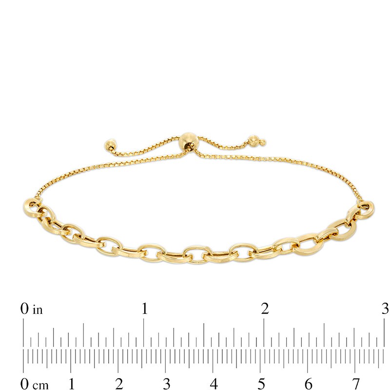 Main Image 3 of Previously Owned - 6.0mm Circle Link Bolo Bracelet in Hollow 10K Gold - 10.5"