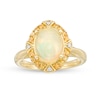 Thumbnail Image 1 of Previously Owned - Captivating Color Oval Opal, Spessartite and Diamond Accent Frame Ring in 14K Gold