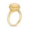 Thumbnail Image 3 of Previously Owned - Captivating Color Oval Opal, Spessartite and Diamond Accent Frame Ring in 14K Gold