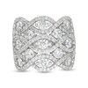Thumbnail Image 0 of Previously Owned - 3 CT. T.W. Diamond Woven Triple Row Ring in 10K White Gold