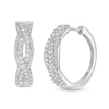 Thumbnail Image 0 of Previously Owned - 1 CT. T.W. Diamond Loose Braid Hoop Earrings in 10K White Gold