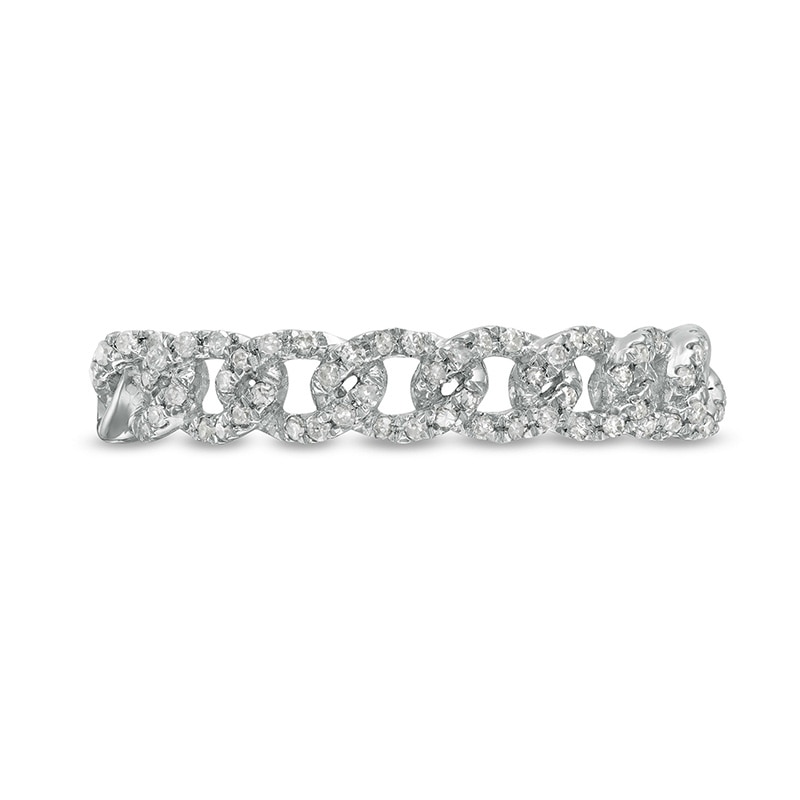 Main Image 4 of Previously Owned - 1/6 CT. T.W. Diamond Link Band in 10K White Gold