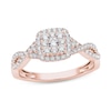Thumbnail Image 1 of Previously Owned - 1/2 CT. T.W. Diamond Cushion Frame Twist Shank Engagement Ring in 14K Rose Gold