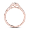 Thumbnail Image 3 of Previously Owned - 1/2 CT. T.W. Diamond Cushion Frame Twist Shank Engagement Ring in 14K Rose Gold