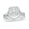Thumbnail Image 0 of Previously Owned - 1/2 CT. T.W. Baguette and Round Diamond Square Frame Bridal Set in 10K White Gold