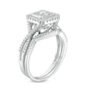 Thumbnail Image 1 of Previously Owned - 1/2 CT. T.W. Baguette and Round Diamond Square Frame Bridal Set in 10K White Gold