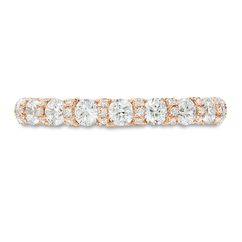 Previously Owned - Vera Wang Love Collection 1-1/5 CT. T.W. Diamond Band in 14K Rose Gold