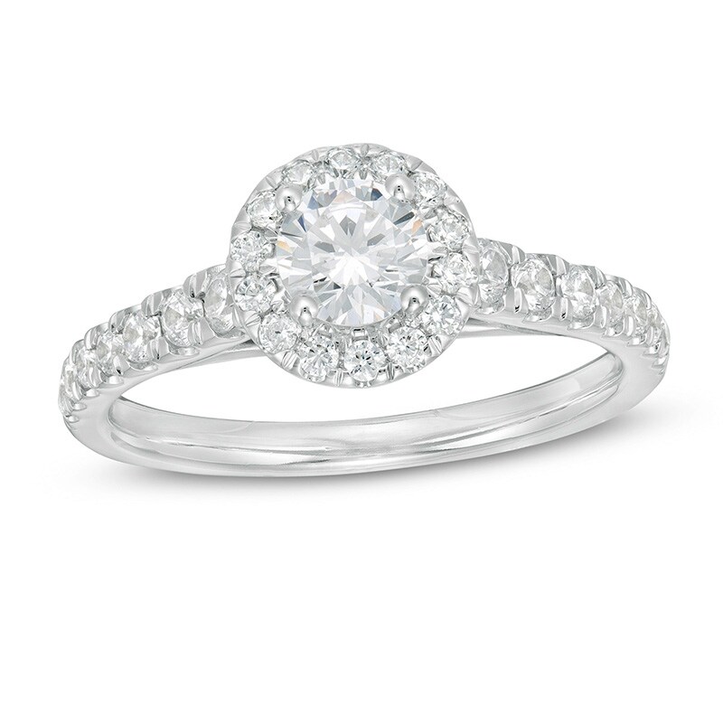 Main Image 1 of Previously Owned - Zales Private Collection 1 CT. T.W. Colourless Diamond Frame Engagement Ring in 14K White Gold