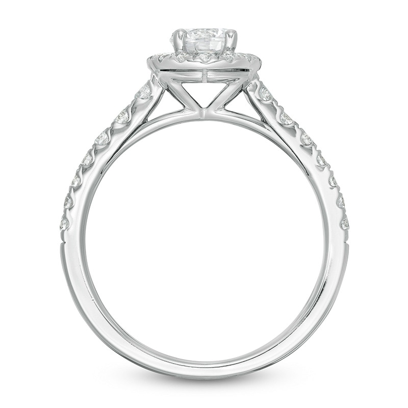Main Image 3 of Previously Owned - Zales Private Collection 1 CT. T.W. Colourless Diamond Frame Engagement Ring in 14K White Gold