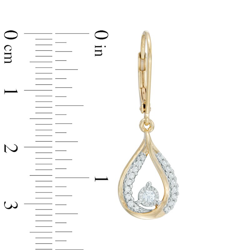 Main Image 2 of Previously Owned - 1/3 CT. T.W. Diamond Teardrop Earrings in 10K Two-Tone Gold
